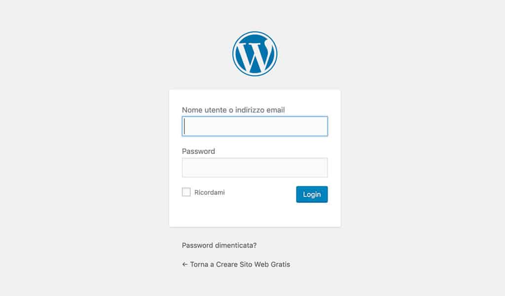 Accedere a WordPress
